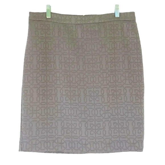 LOFT Dresses & Skirts - Ann Taylor Loft Skirt Knee Length Geo Texture Pattern Gray Lined Straight Size 8